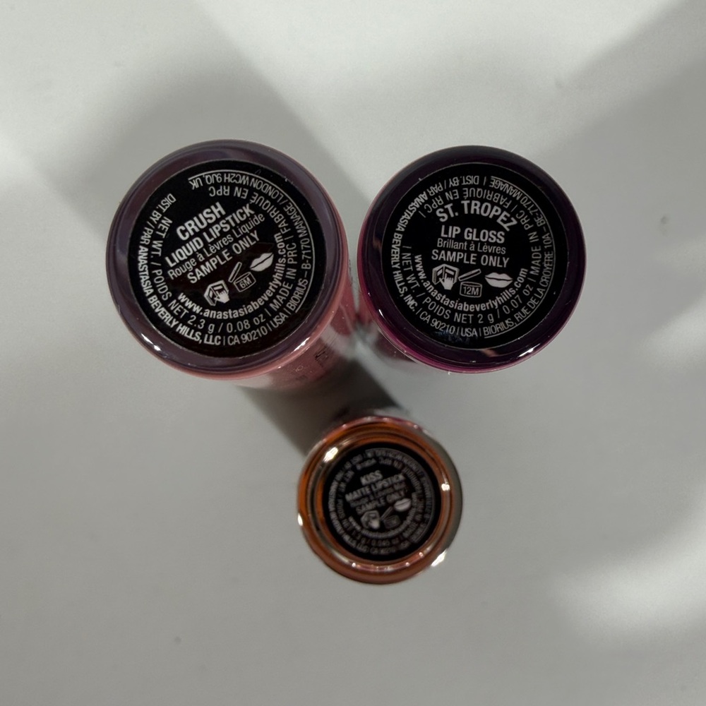 Anastasia Beverly Hills Pink & Mauve Lipstick and Gloss Trio - Crush, Kiss, Med - Picture 6 of 8